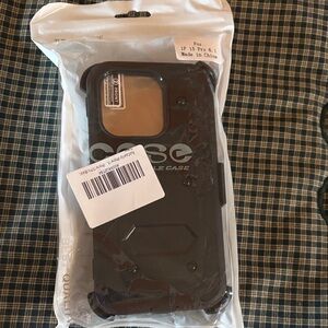 Rugged Black Protective Phone Case for iPhone 15 Pro